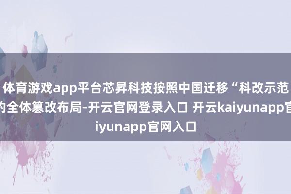 体育游戏app平台芯昇科技按照中国迁移“科改示范作为”的全体篡改布局-开云官网登录入口 开云kaiyunapp官网入口